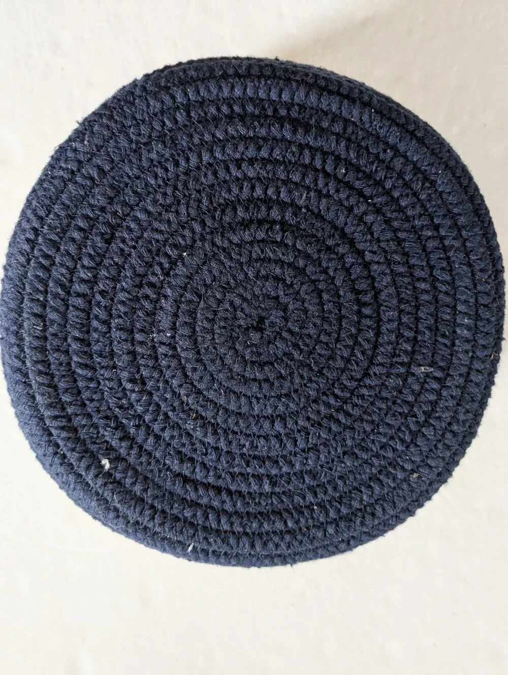 Soft Side Rope Basket In Navy and Cream
